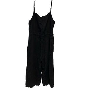 Fat Face Black Spaghetti Strap Straight Leg Cropped Romper Jumper Us Size 8